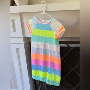 Multicolor Sequin Girls Dress